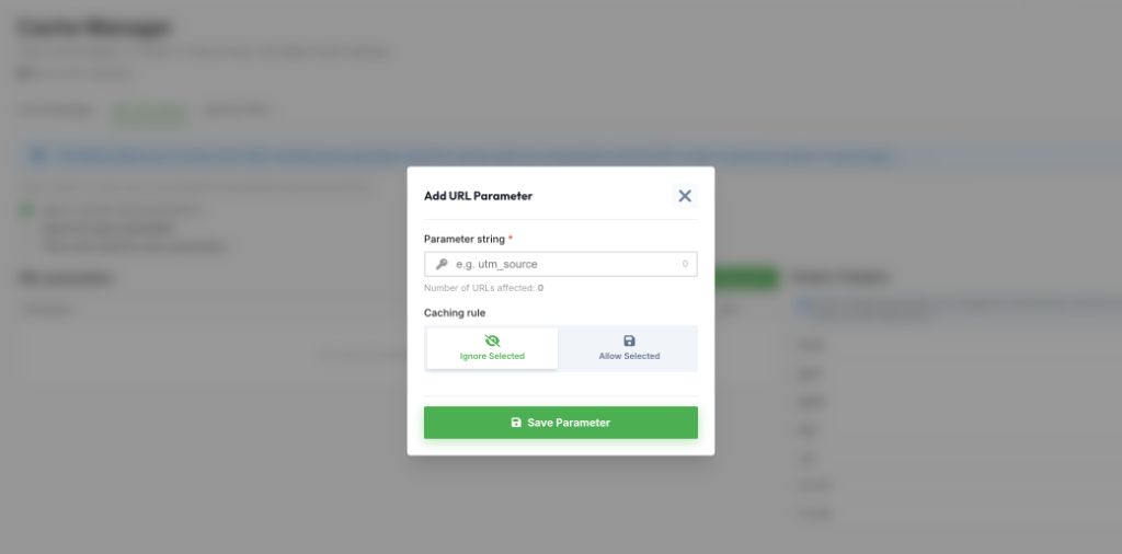 Add URL Parameter Modal
